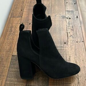 Suede black booties